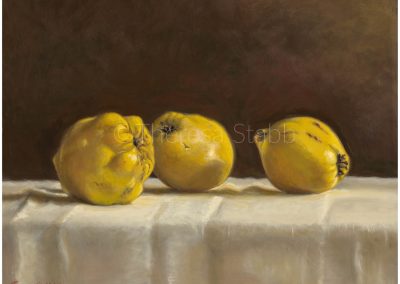 Quinces, Oil on board.